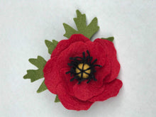 Load image into Gallery viewer, Merino Wool Felt Flower Brooch - Botanical Style - Ready to Ship