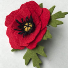 Load image into Gallery viewer, Merino Wool Felt Flower Brooch - Botanical Style - Ready to Ship