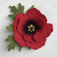 Load image into Gallery viewer, Merino Wool Felt Flower Brooch - Botanical Style - Ready to Ship