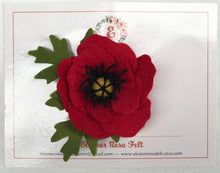 Load image into Gallery viewer, Felt Poppy Brooch - Botanical Style - Ready to Ship
