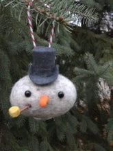 Load image into Gallery viewer, Stone Frosty - Felted Wool Stone Softie Ornament