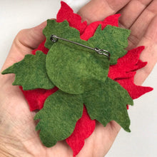 Load image into Gallery viewer, Felt Poinsettia Brooch - Ready to Ship