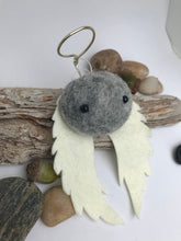 Load image into Gallery viewer, Stone Angel - Felted Wool Stone Softie Ornament