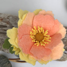 Load image into Gallery viewer, Felted Wool Stone Softie - Peach Fascinator Fancy Lady
