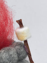 Load image into Gallery viewer, Felted Wool Stone Softie - Campfire Buddy With Toasted Marshmallow