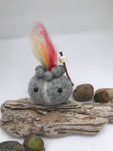 Load image into Gallery viewer, Felted Wool Stone Softie - Campfire Buddy With Toasted Marshmallow
