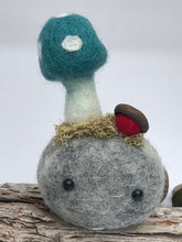Load image into Gallery viewer, Felted Wool Stone Softie - Woodland Stone with Toadstool