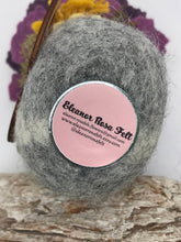 Load image into Gallery viewer, Felted Wool Stone Softie - Violet Fascinator Fancy Lady with Mustard Accents and Granny Glasses