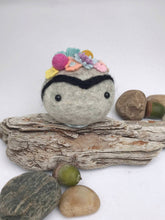 Load image into Gallery viewer, Felted Wool Stone Softie - Frida Kahlo