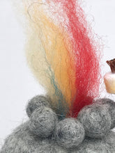 Load image into Gallery viewer, Felted Wool Stone Softie - Campfire Buddy With Toasted Marshmallow