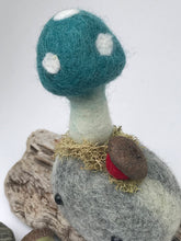 Load image into Gallery viewer, Felted Wool Stone Softie - Woodland Stone with Toadstool