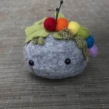 Load image into Gallery viewer, Felted Wool Stone Softie - Caterpillar Friend
