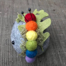 Load image into Gallery viewer, Felted Wool Stone Softie - Caterpillar Friend
