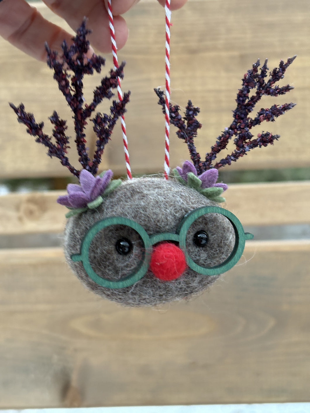 Felted Wool Stone Softie Ornament - Adopt-A-Thon Adoptee!