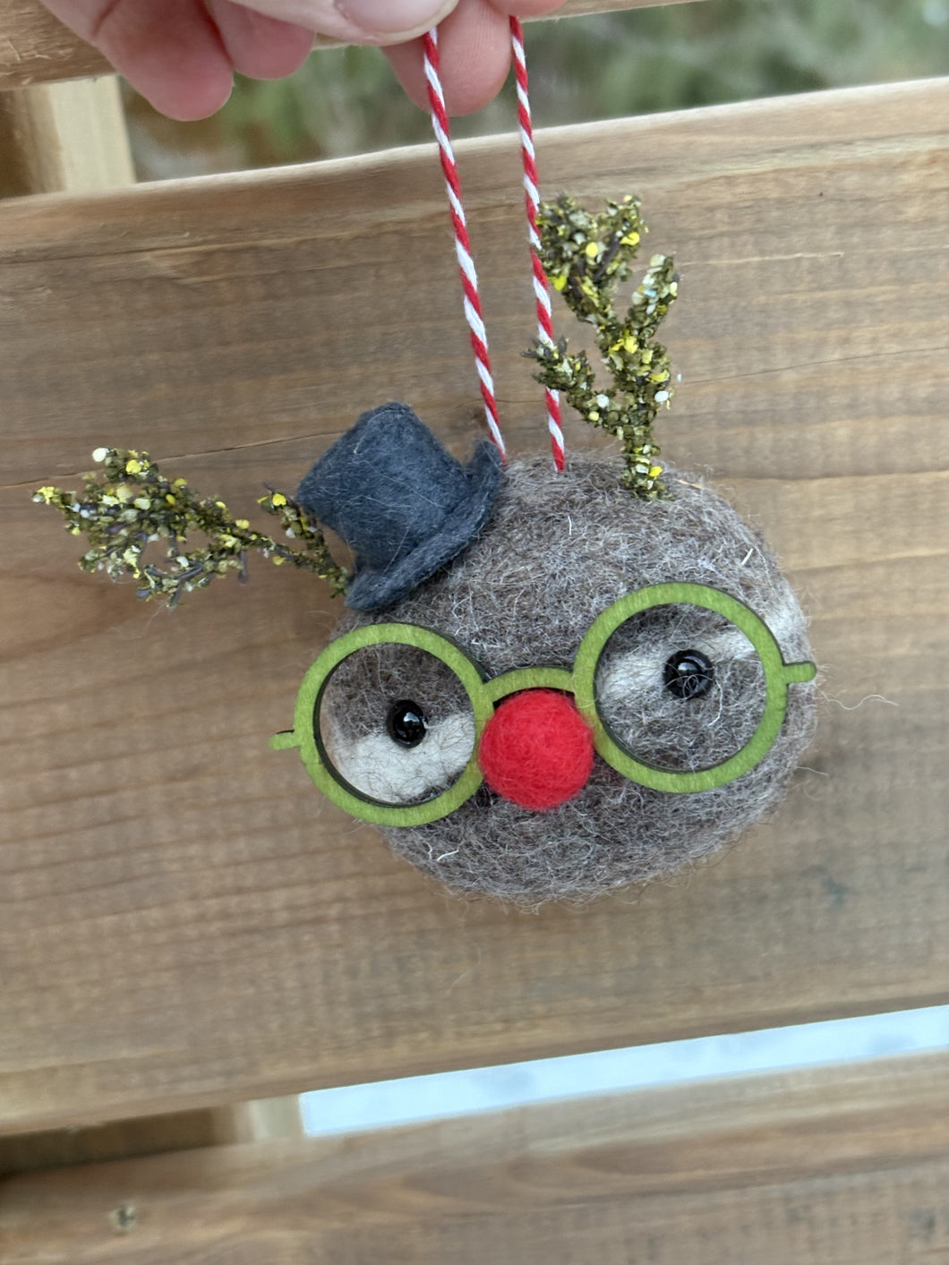 Felted Wool Stone Softie Ornament - Adopt-A-Thon Adoptee!