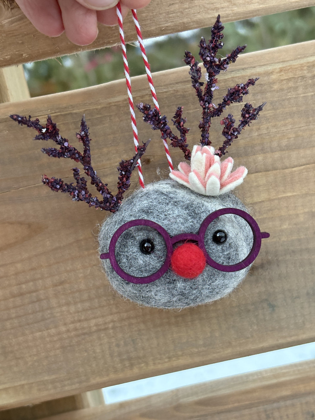 Felted Wool Stone Softie Ornament - Adopt-A-Thon Adoptee!