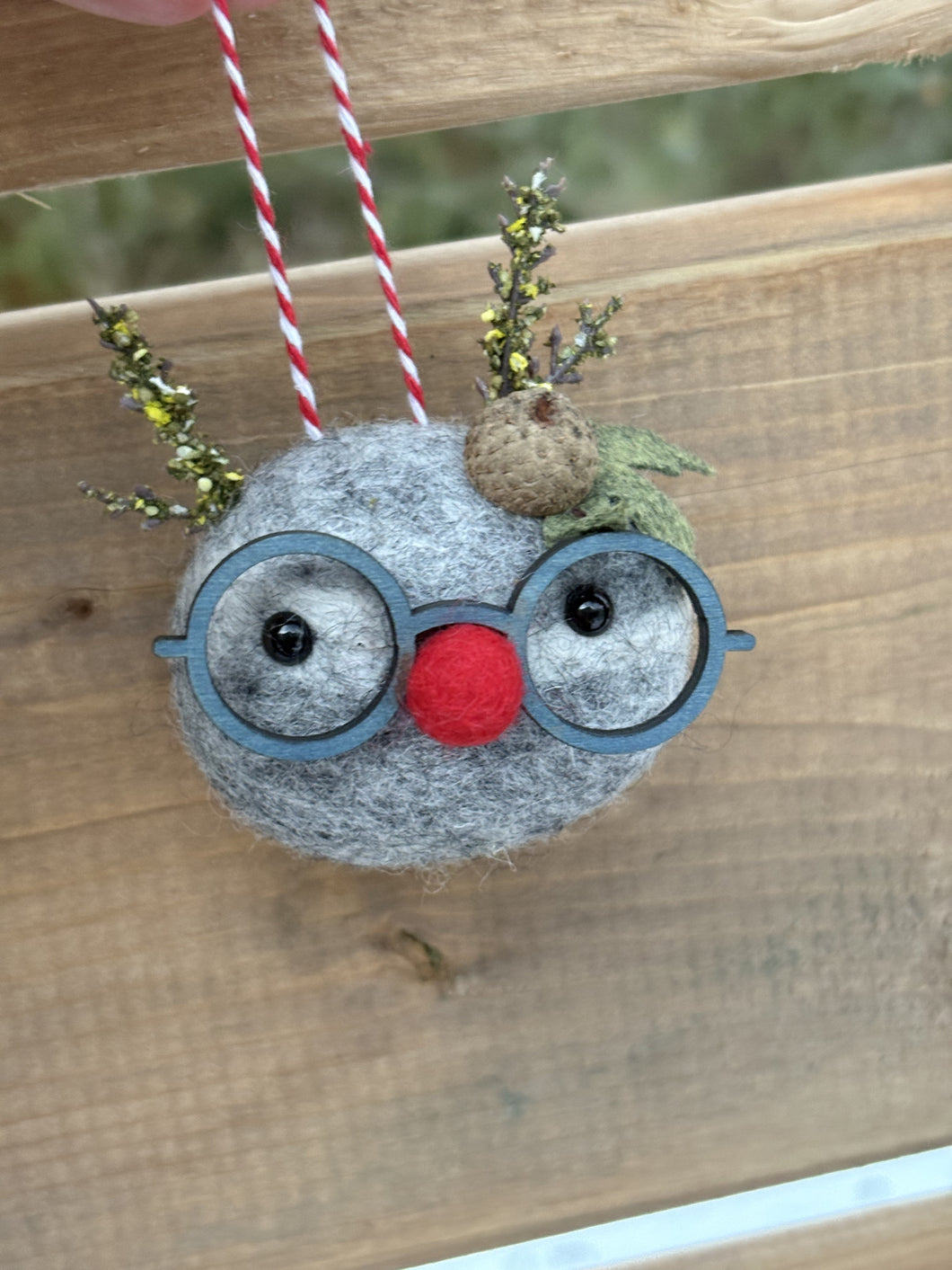 Felted Wool Stone Softie Ornament - Adopt-A-Thon Adoptee!