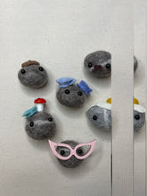 Load image into Gallery viewer, Felted Wool Stone Softie Magnet Set of 6
