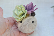 Load image into Gallery viewer, Stone Softie Vehicle Vent Clip/ Essential Oil Diffuser - Mint and Purple Succulents
