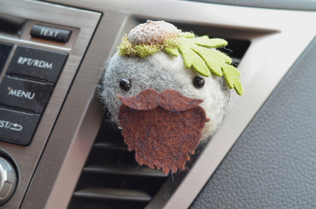 Stone Softie Vehicle Vent Clip/ Essential Oil Diffuser - Beardie with Acorn