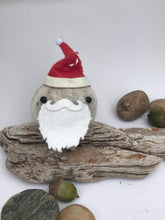Load image into Gallery viewer, Stone Santa - Felted Wool Stone Softie Ornament
