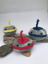 Load image into Gallery viewer, Yellow Curling Rock - Felted Wool Stone Softie Ornament
