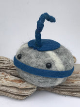 Load image into Gallery viewer, Blue Curling Rock - Felted Wool Stone Softie Ornament

