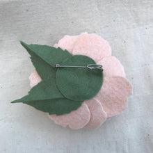 Load image into Gallery viewer, Merino Wool Blend Felt Floral Brooch/ Coat Pin - Blush Peony
