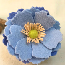 Load image into Gallery viewer, Felted Wool Stone Softie - Sky Blue, Peach and Sunny Yellow
