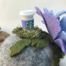 Load image into Gallery viewer, Felted Wool Stone Softie - Coffee and the Blues
