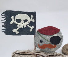 Load image into Gallery viewer, Felted Wool Stone Softie - Pirate Matey
