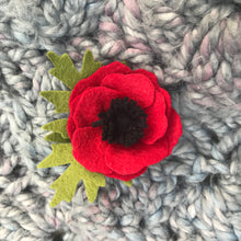 Load image into Gallery viewer, Felt Poppy Pin - Ready to Ship
