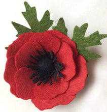 Load image into Gallery viewer, Felt Poppy Pin - Ready to Ship

