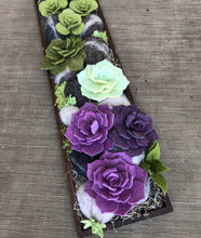 Load image into Gallery viewer, Large Wall Garden - Violet/ Mint/ Moss Succulents
