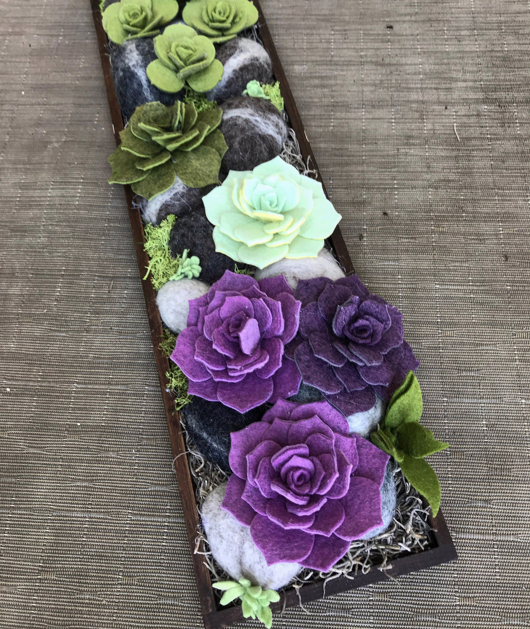Large Wall Garden - Violet/ Mint/ Moss Succulents