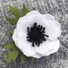 Load image into Gallery viewer, Felt White Poppy Brooch - Ready to Ship Poppy Pin
