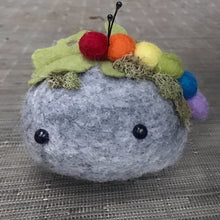 Load image into Gallery viewer, Felted Wool Stone Softie - Caterpillar Friend
